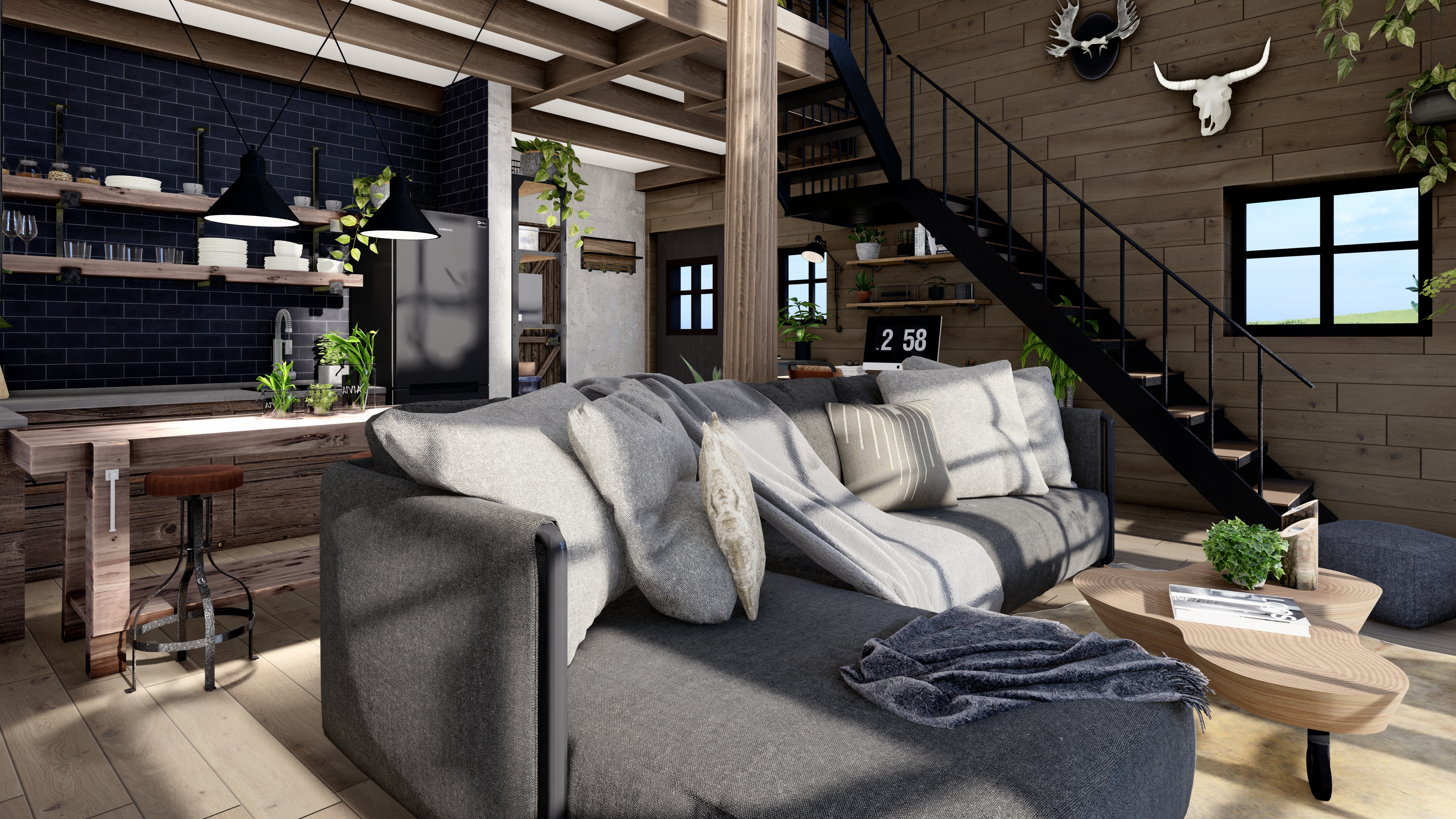 乡村住宅室内和景观设计及 3D 渲染丨德国丨EF 建筑设计工作室-13