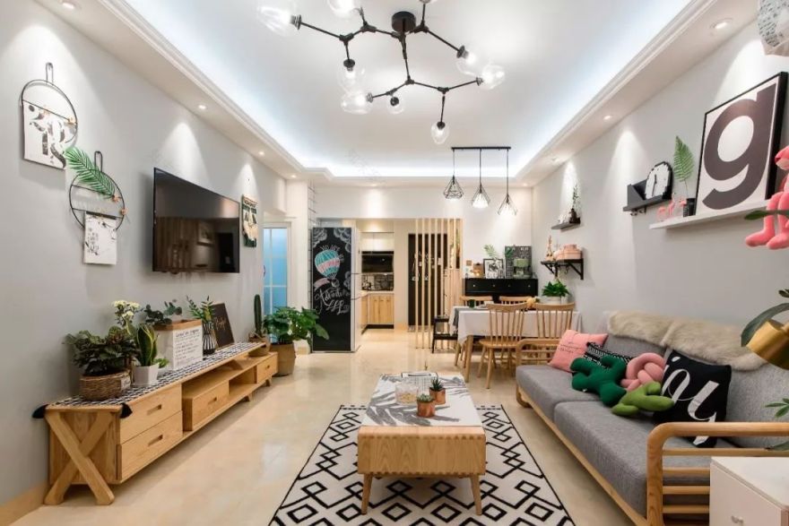 88 平北欧风三居室,简约设计打造舒适生活-1