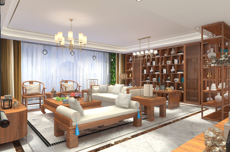 200 平米现代中式入住家装-64