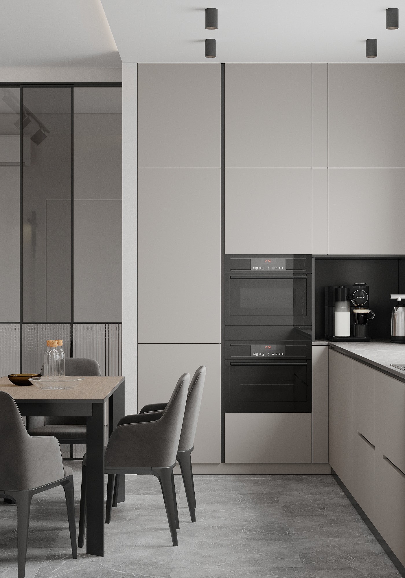 100㎡高级灰色系住宅设计-10