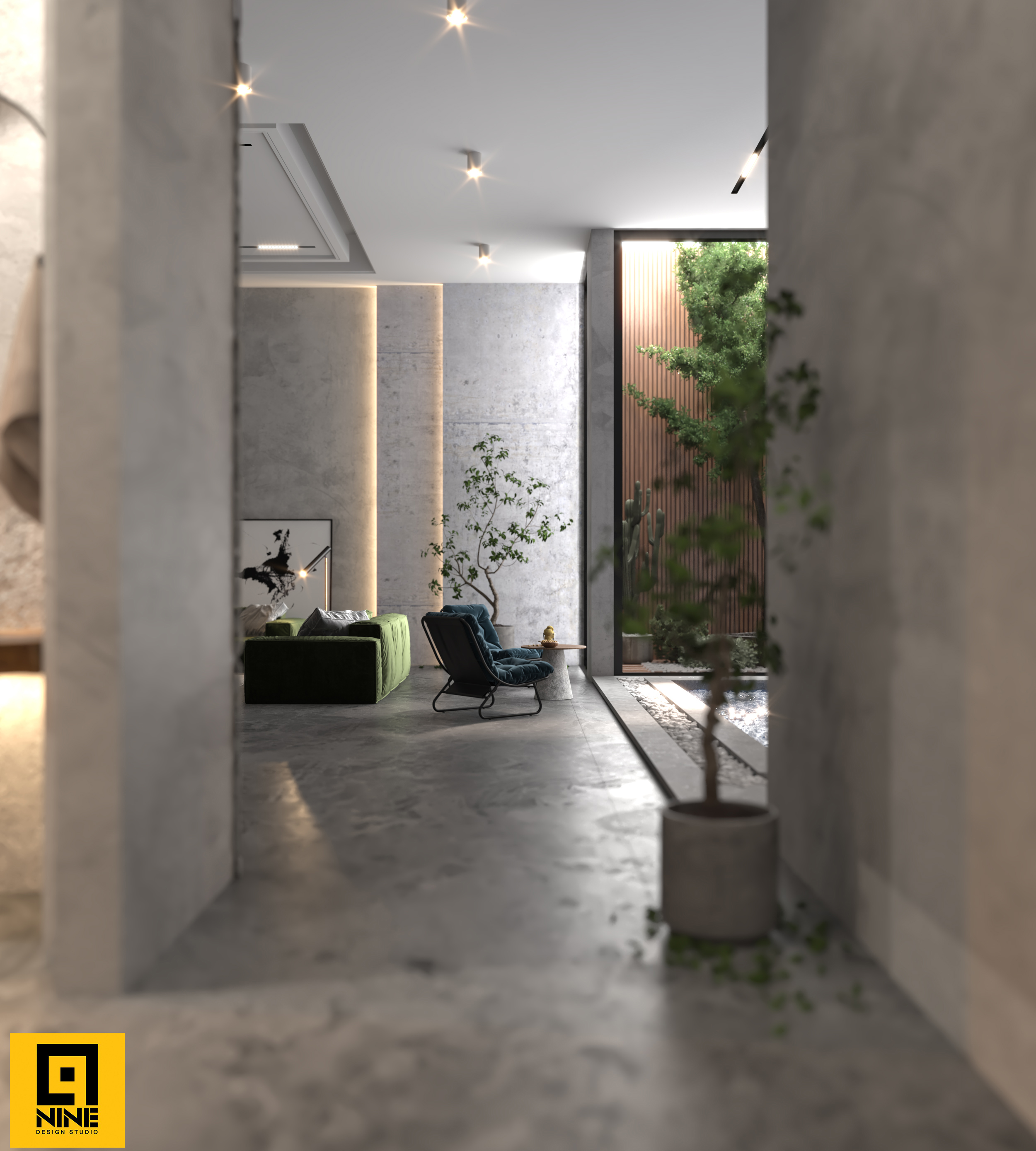 现代带泳池大厅室内设计-12