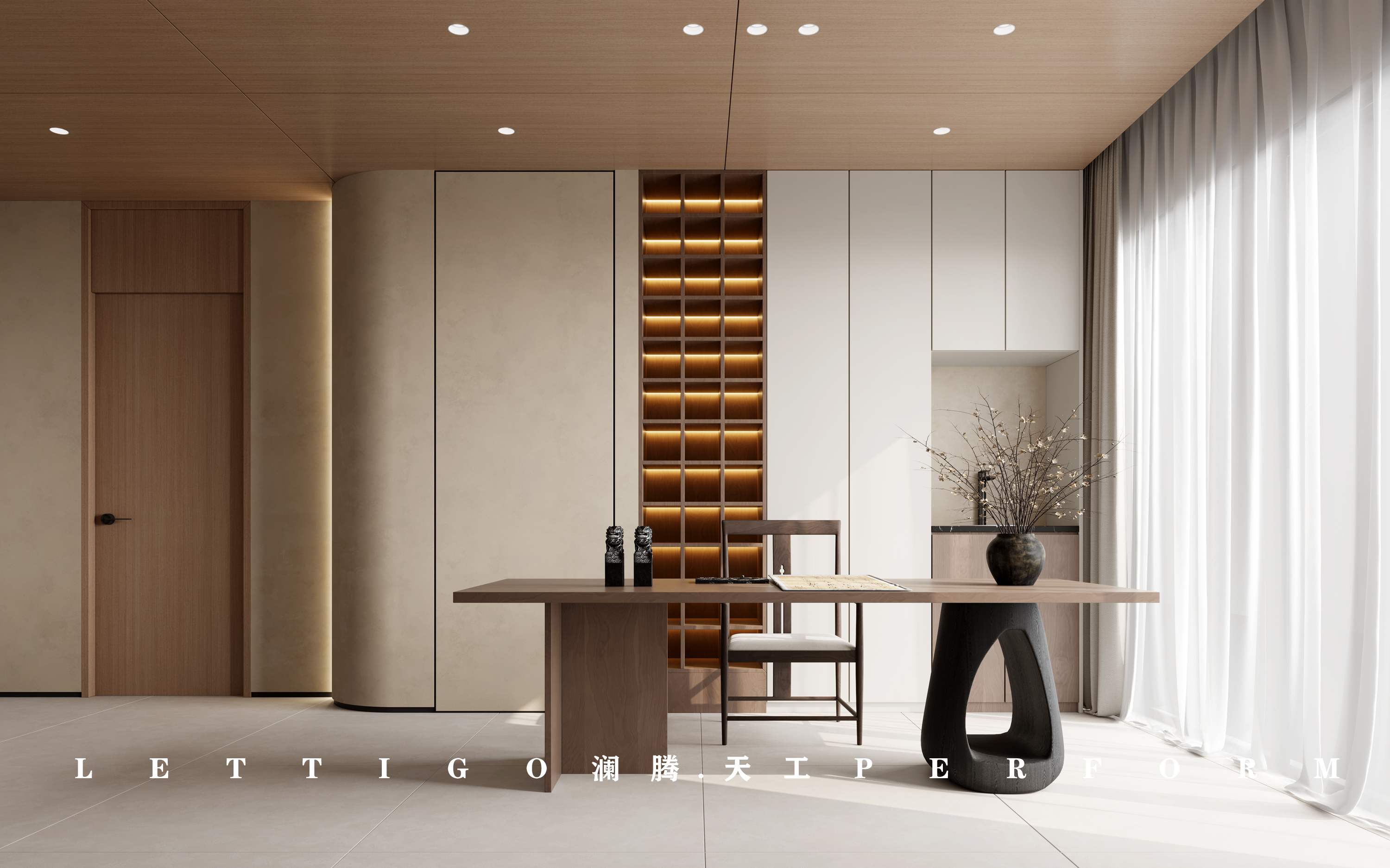 原木风温馨现代别墅，整个空间给人传递舒适的美感-13