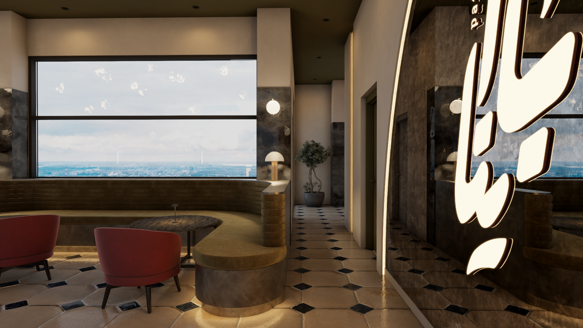 餐厅和水烟休闲室室内设计丨沙特阿拉伯-38