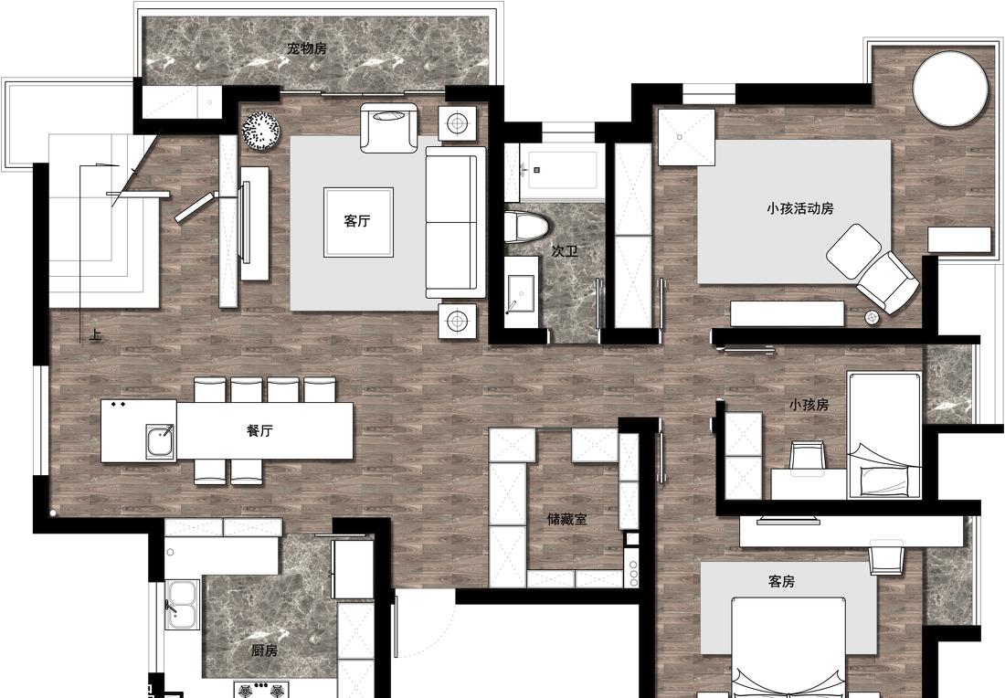 美式 Artdeco 风格顶楼复式设计 | 温馨舒适,富有艺术感-0
