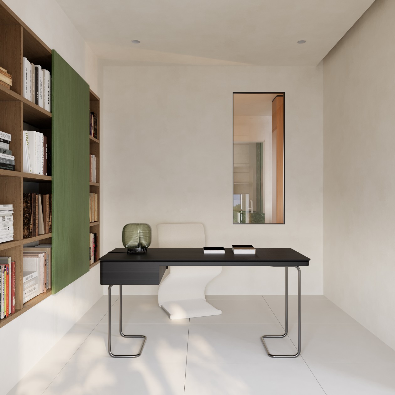 现代奶油风客餐厅效果图表现-4