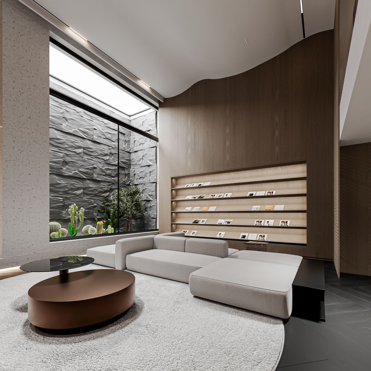 最新渲染挑空别墅地下室-9