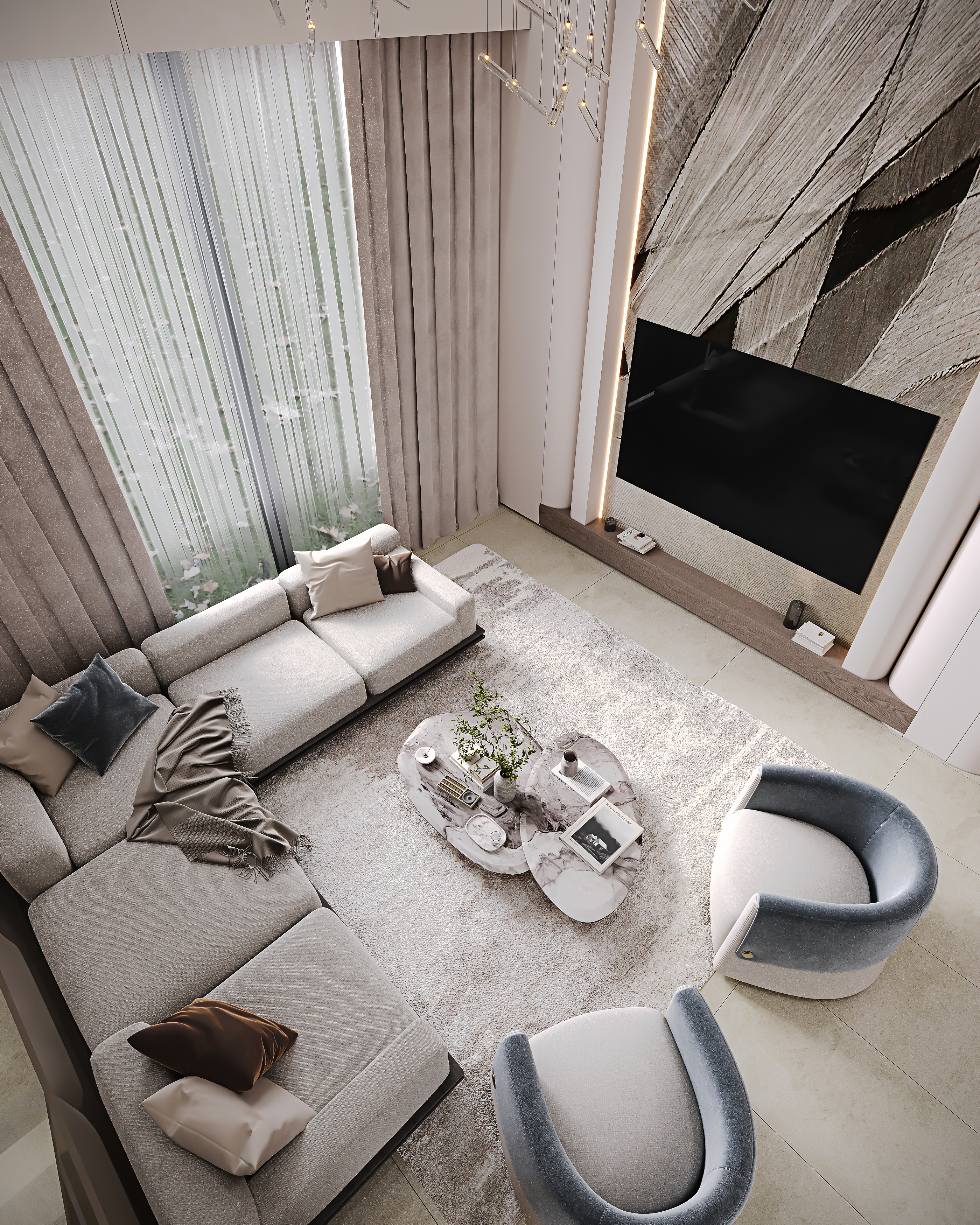 A Douple height living area设计丨沙特阿拉伯-7