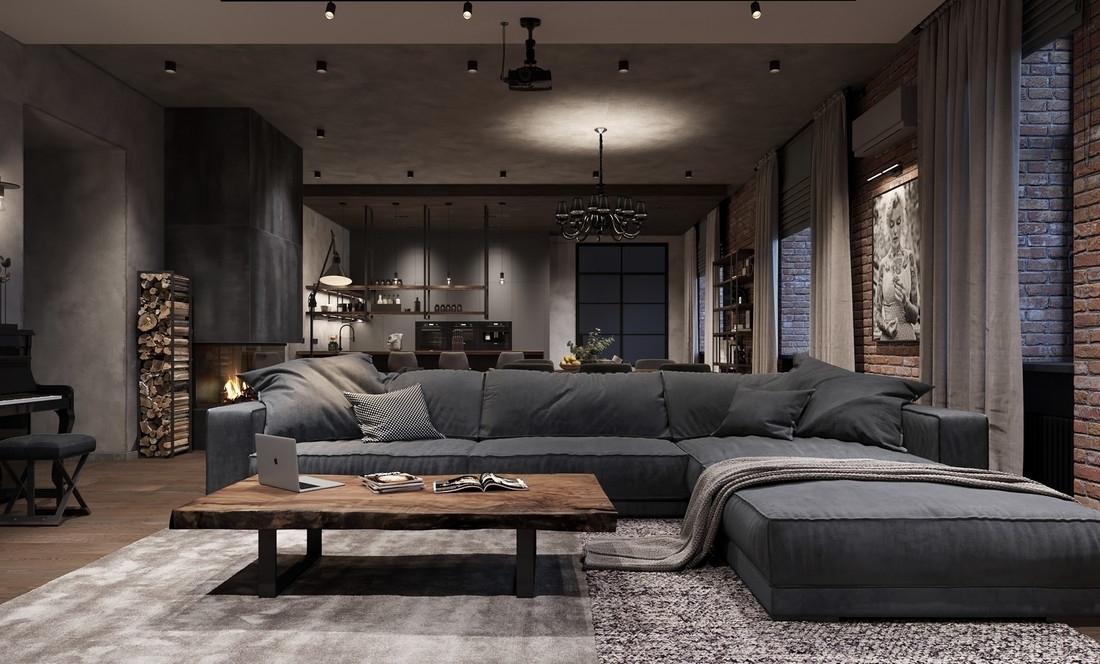 Leonid Sizikov--工业风住宅，用光营造不同的空间氛围-1