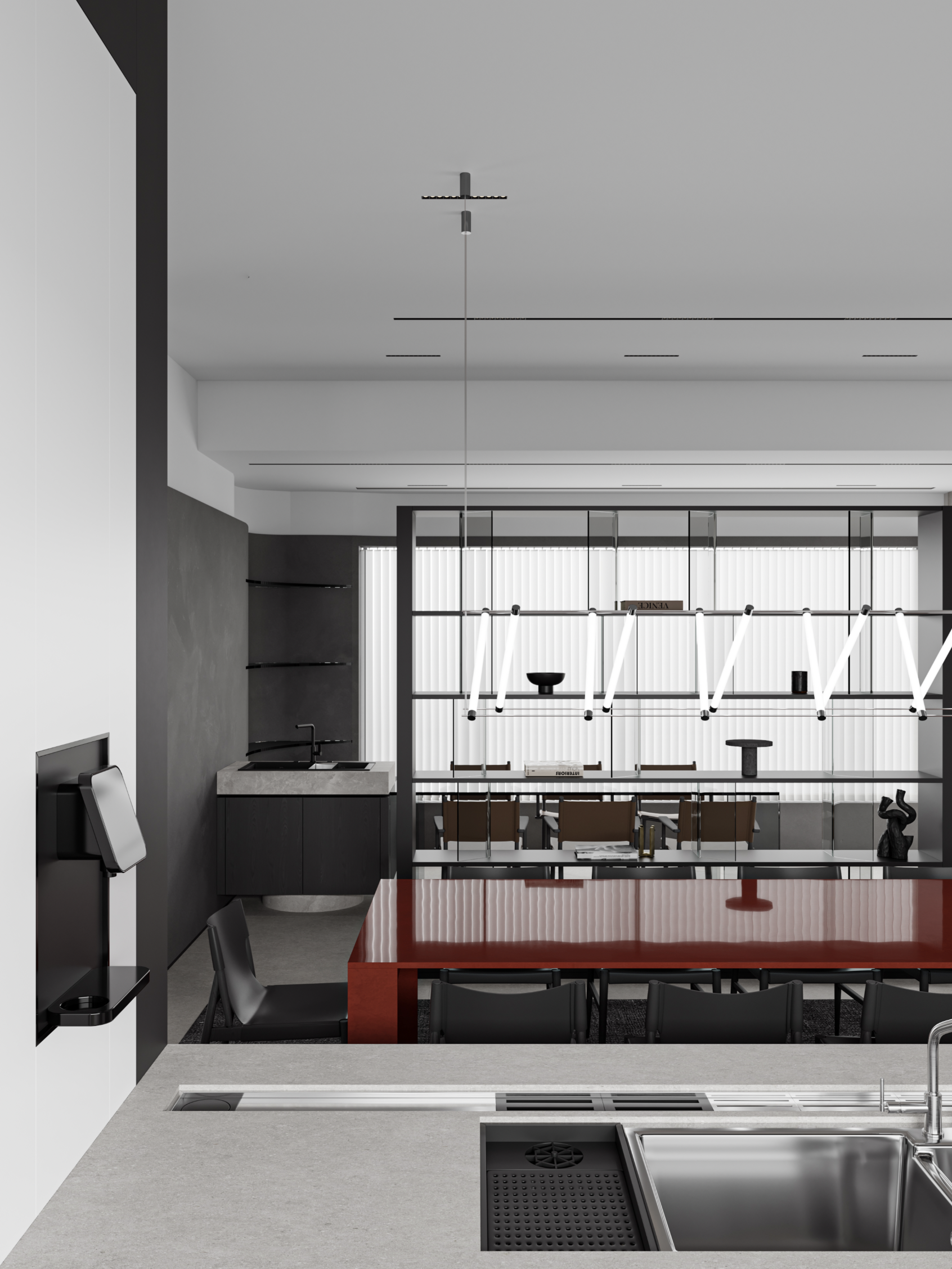 320㎡的冬日清冷感极简别墅-10