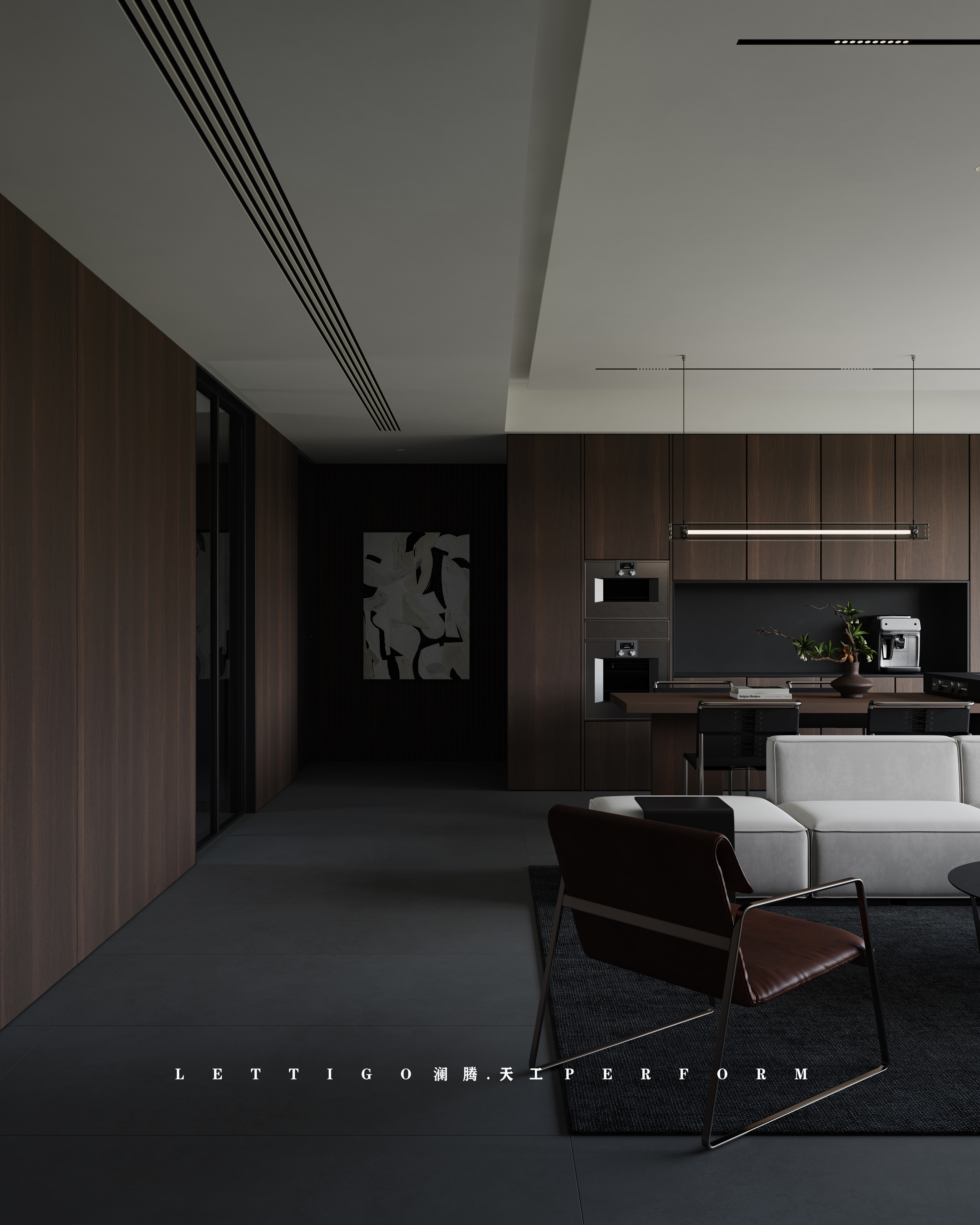 深色系意式极简，组合出神秘又高级的家居氛围-2