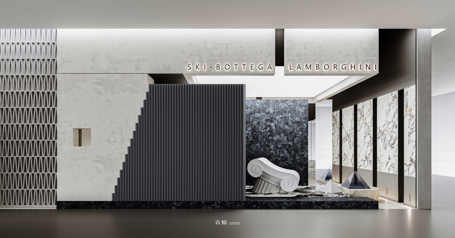 兰博基尼岩板展厅渲染-13