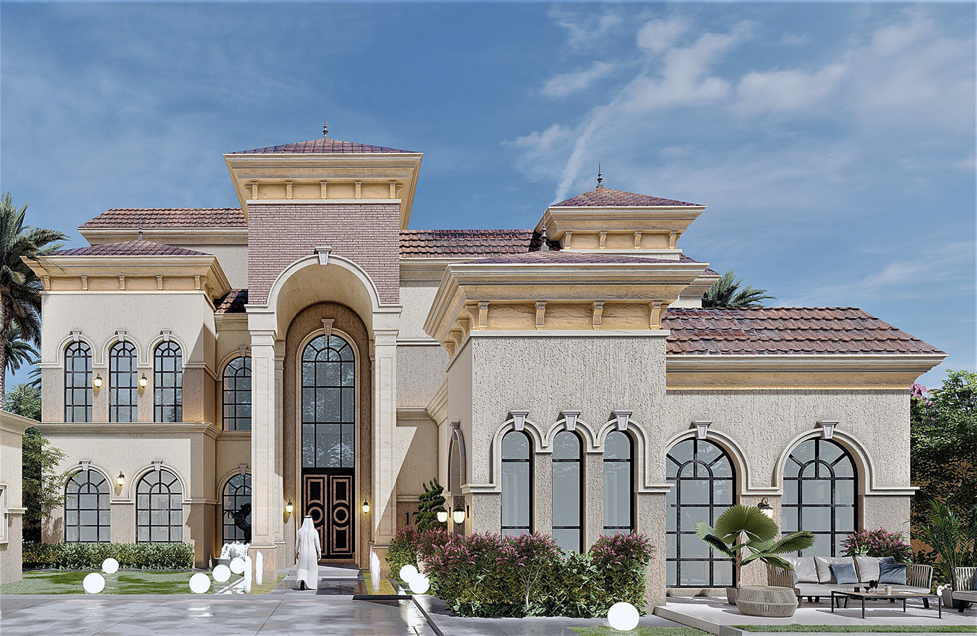 Anastasiya Gushchina丨别墅建筑丨Exterior & Landscape Design For H.Y.A.H Abu Dhabi ,UAE.-6