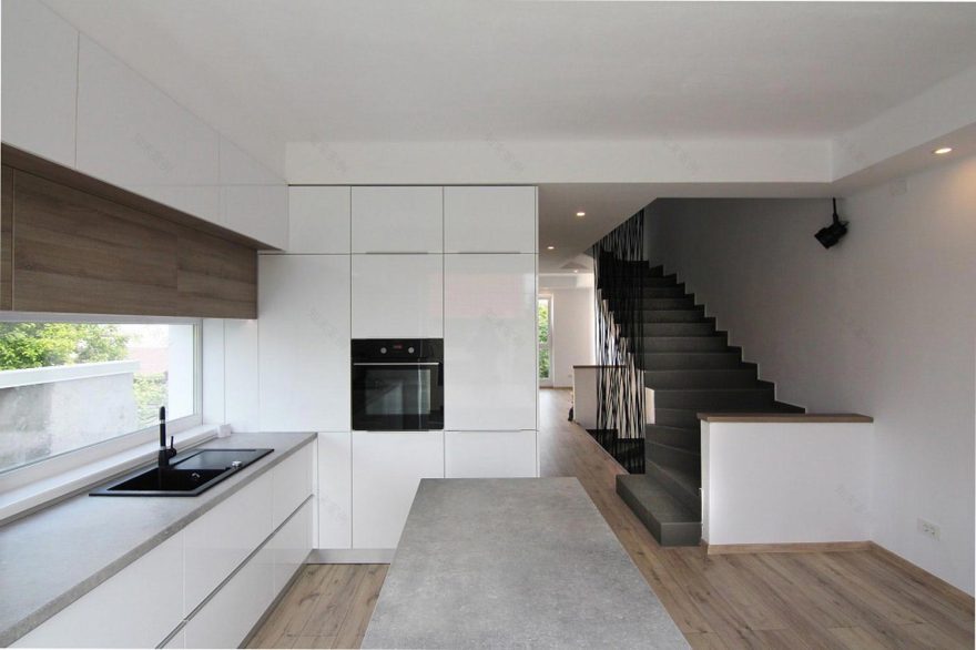 Project built on a very small piece of land with minimal modern features and design defined by white, black and timber hues CAANdesign Architecture and home design blog-7