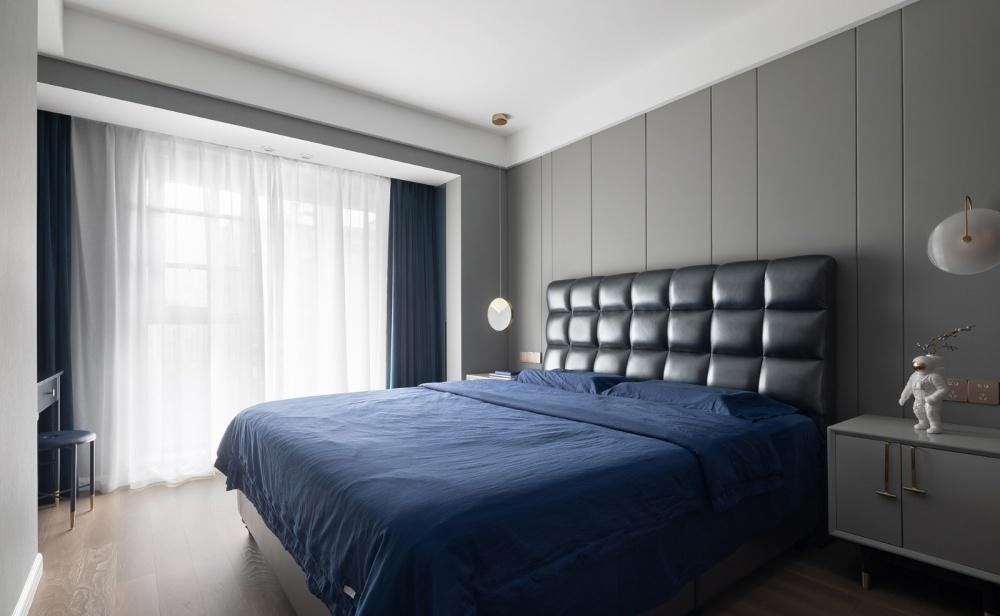 上北设计 | 蓝色乳胶漆打造的清凉空间-26