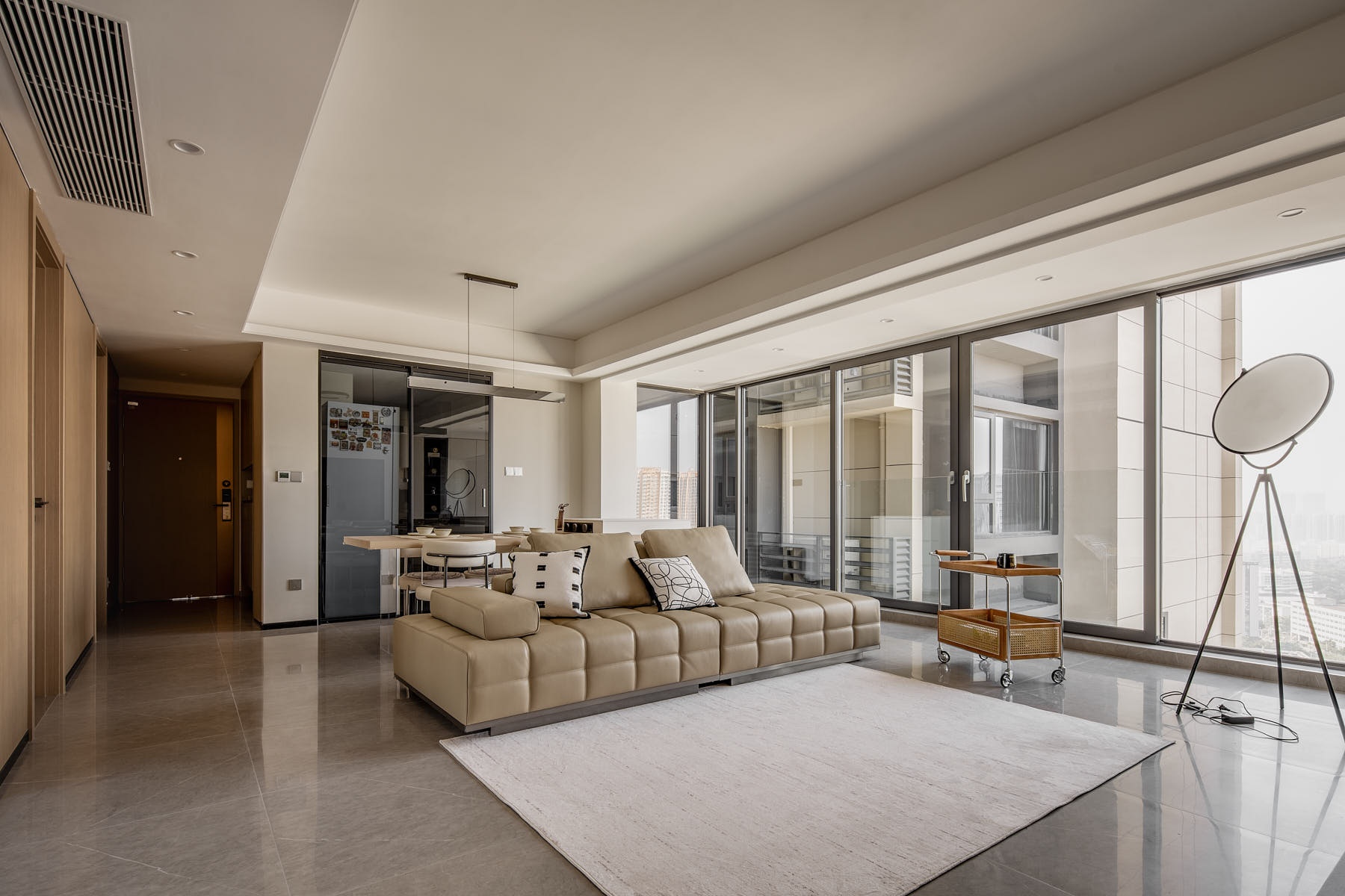 120㎡客餐阳一体化通透动线，藏在极简背后的生活讲究-39