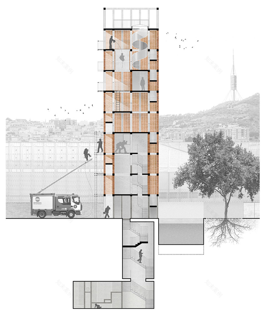 Vall d’Hebron 消防训练塔丨西班牙巴塞罗那丨Carles Enrich Studio-55