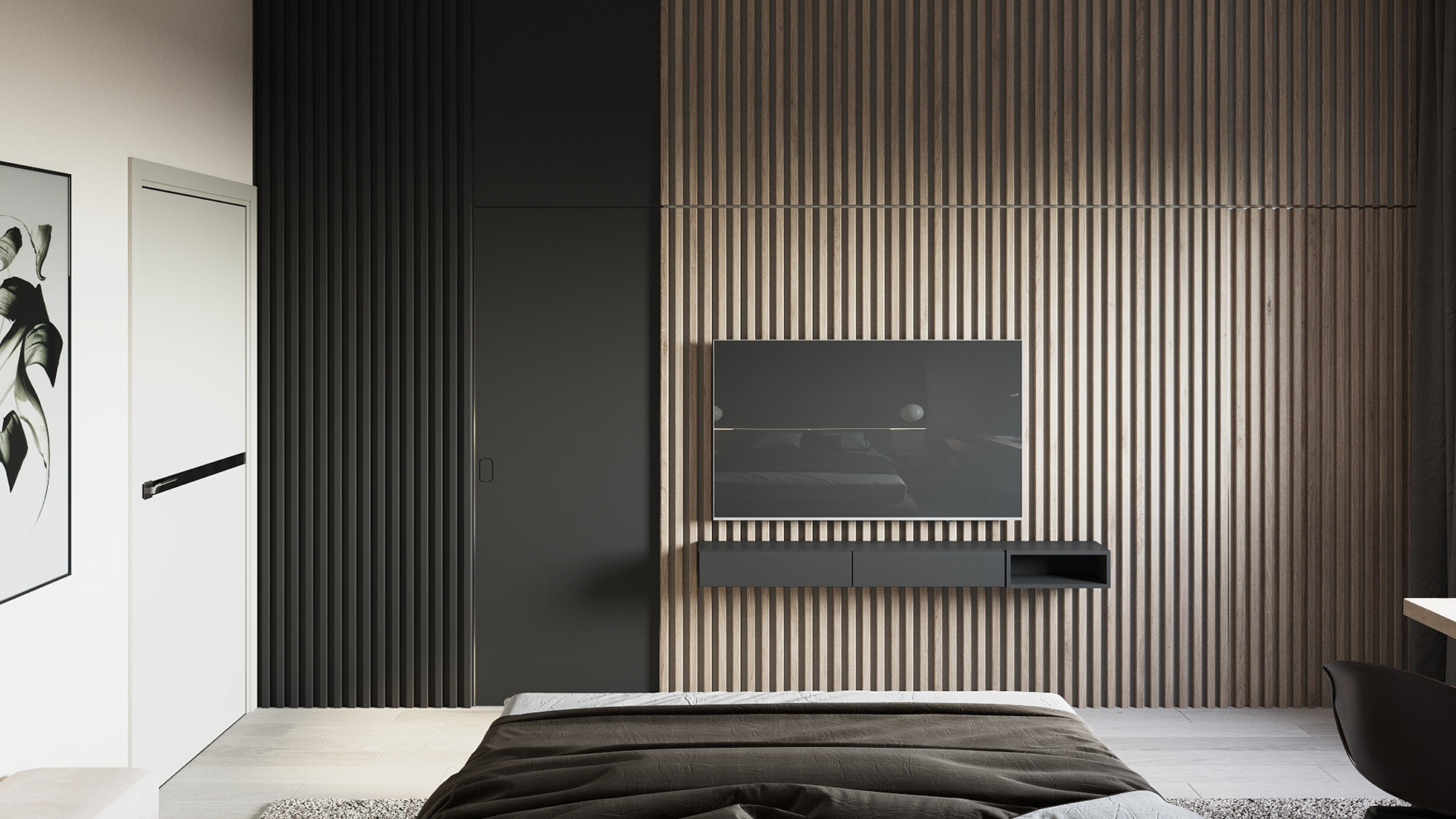 深色系公寓设计 这样设计也太有感觉了吧-14