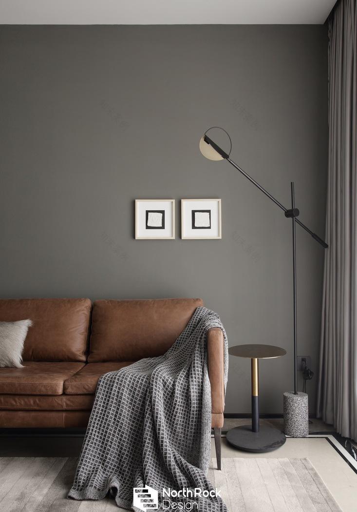 北岩设计 | 平层住宅精装修,深色系展现生活新貌-4