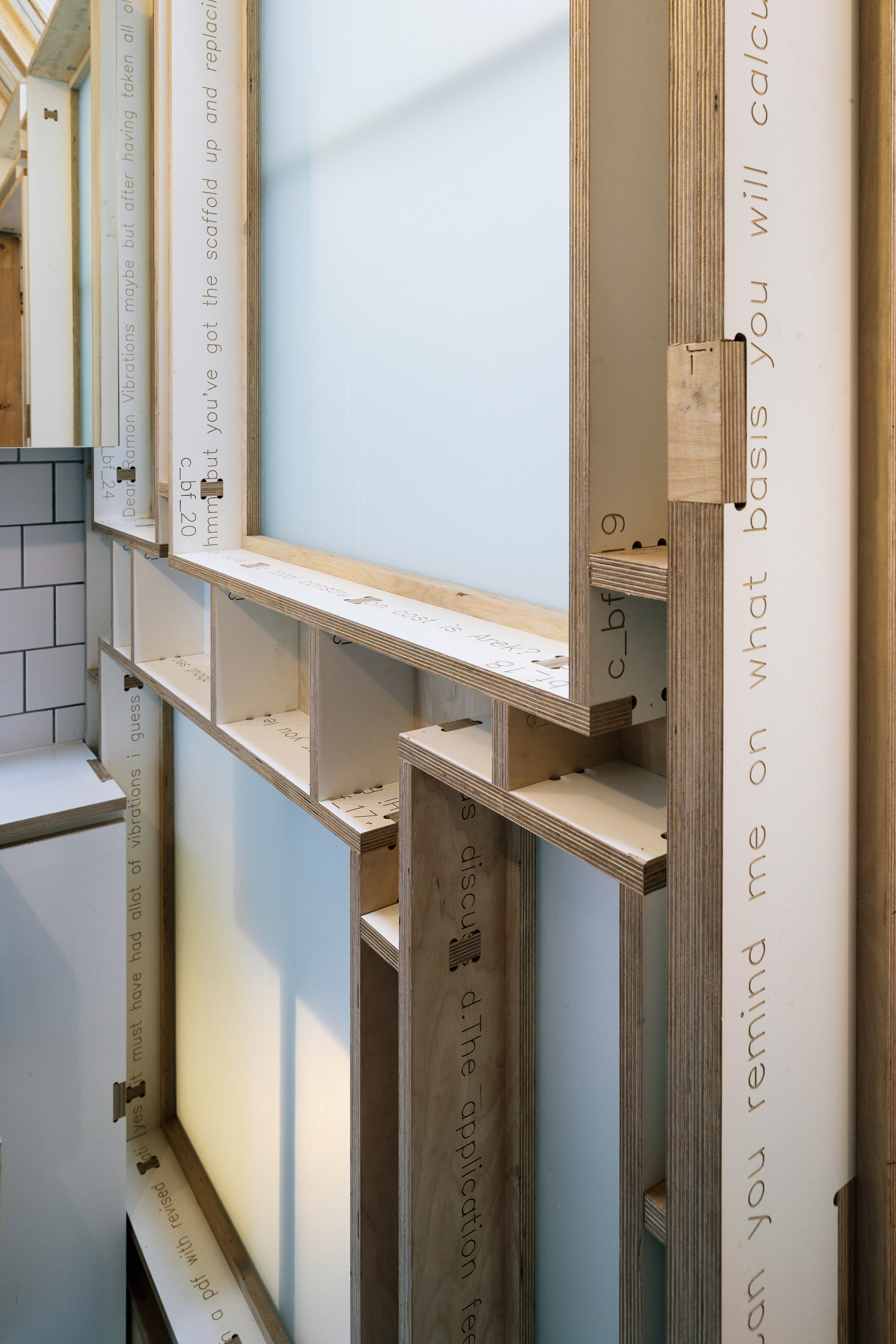 Tsuruta Architects designs staircase in London house from thousands of plywood pieces-18