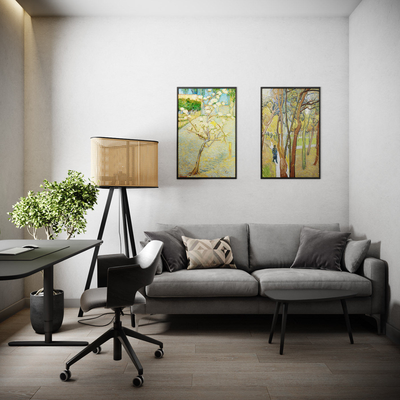 158㎡绿色+暖色系公寓 既清新又温暖-8