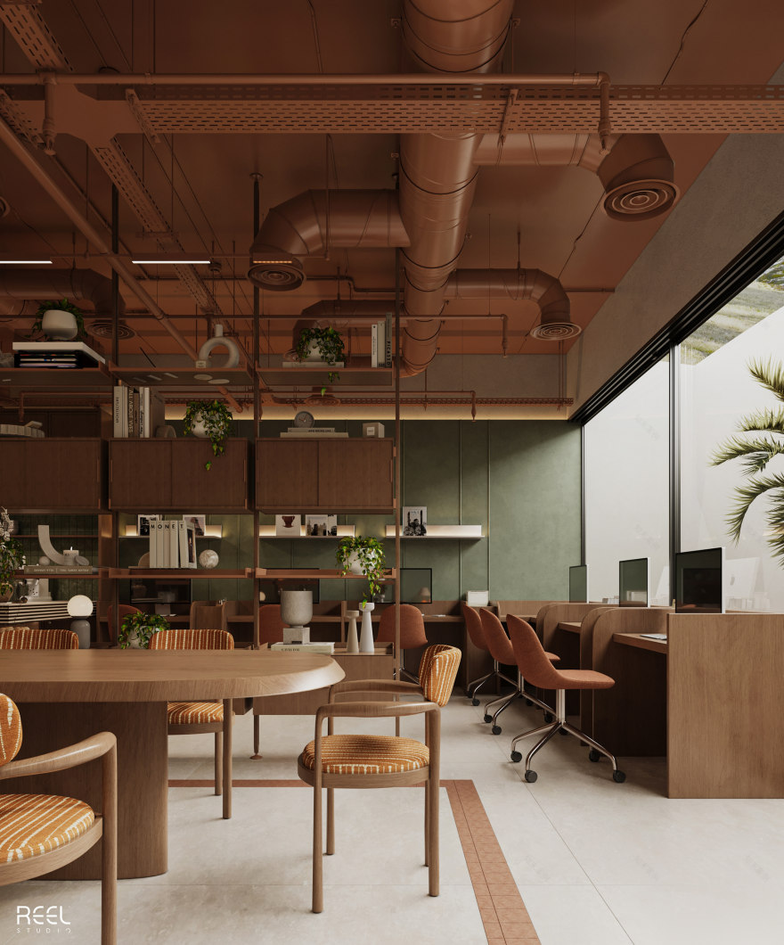 Mid-century Living Room With Workspace-14