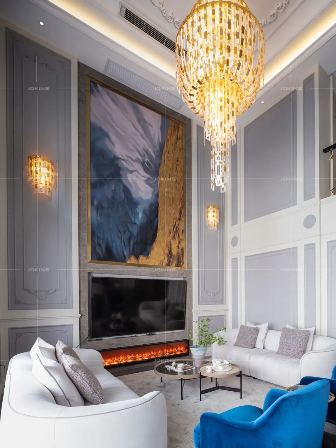 法式轻奢，盐城高新区 280 平米复式住宅设计-20