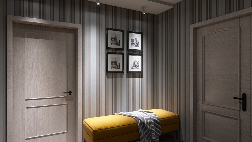 3D visualization of the hallway interior:-3