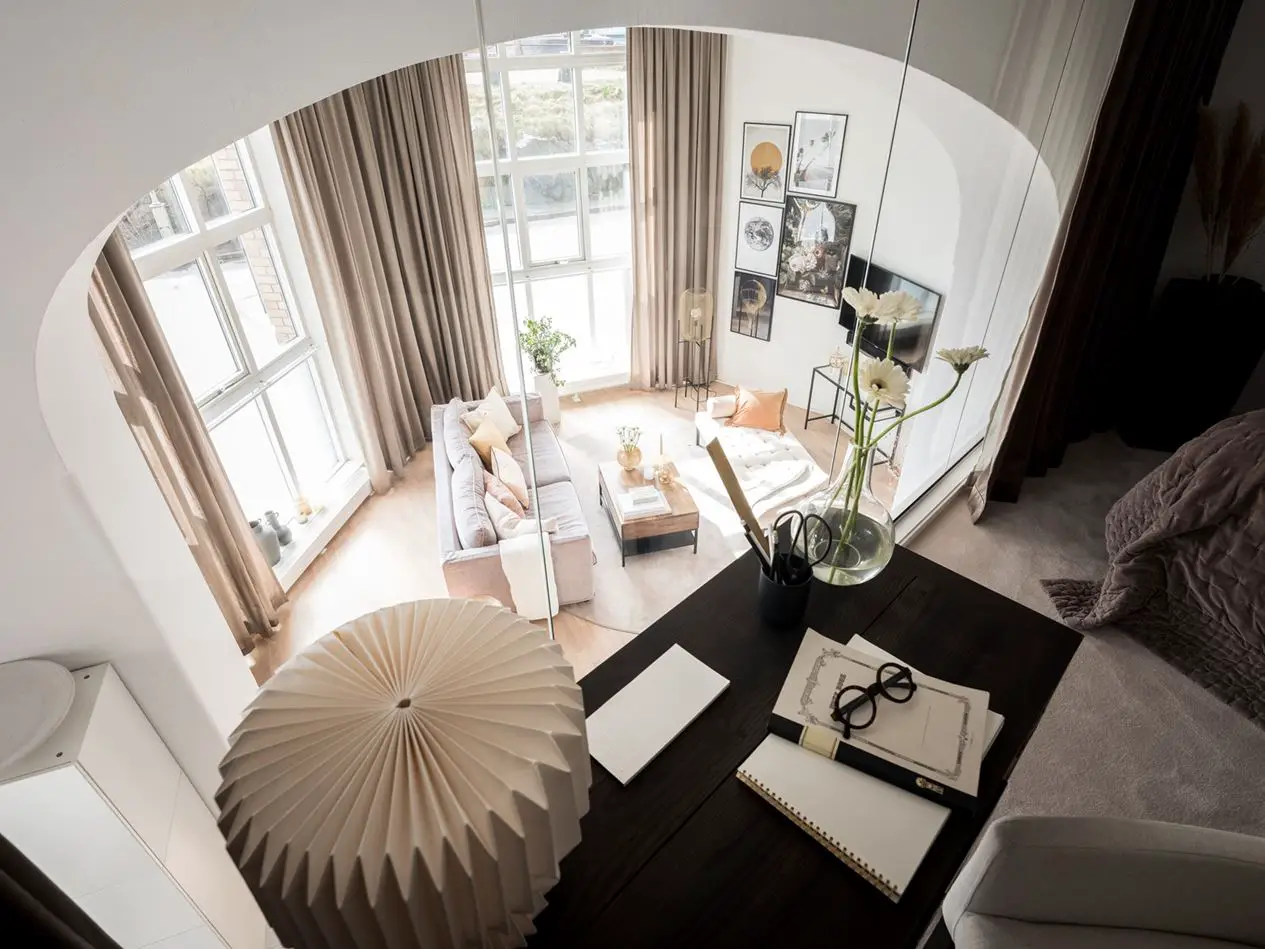 瑞典 67m2 复古舒适公寓设计-1