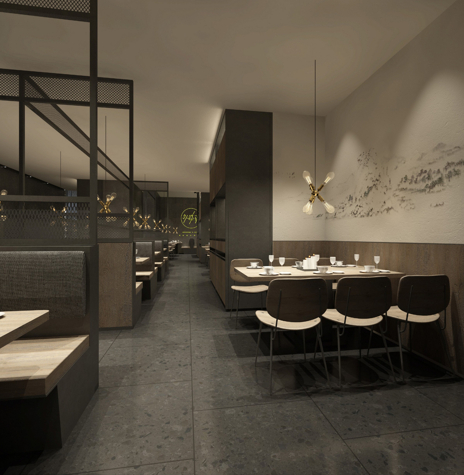 工业--外婆家上海来福士店丨效果图方案—工装-3