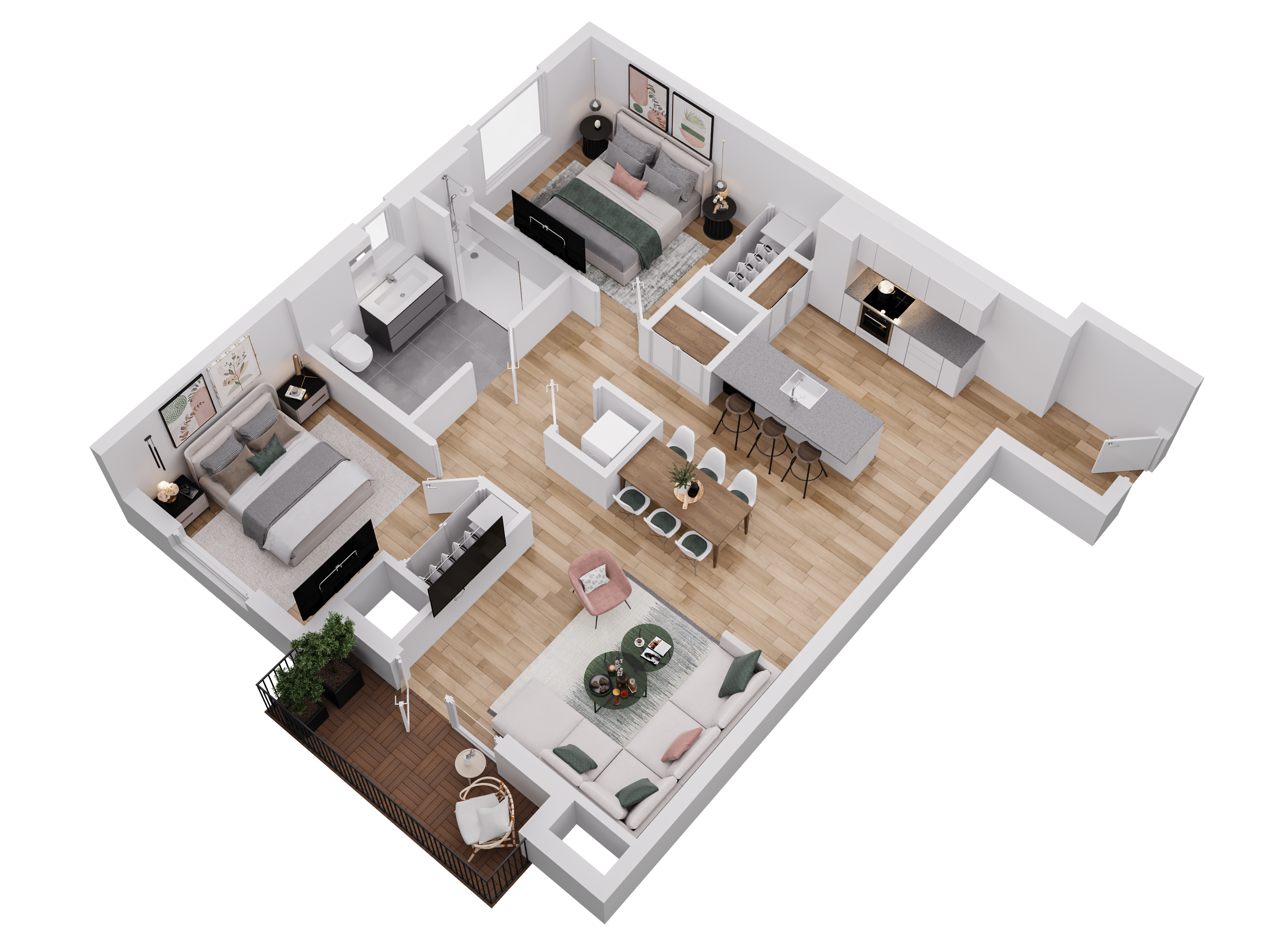 Steep and Bird's eye views with measurements-11