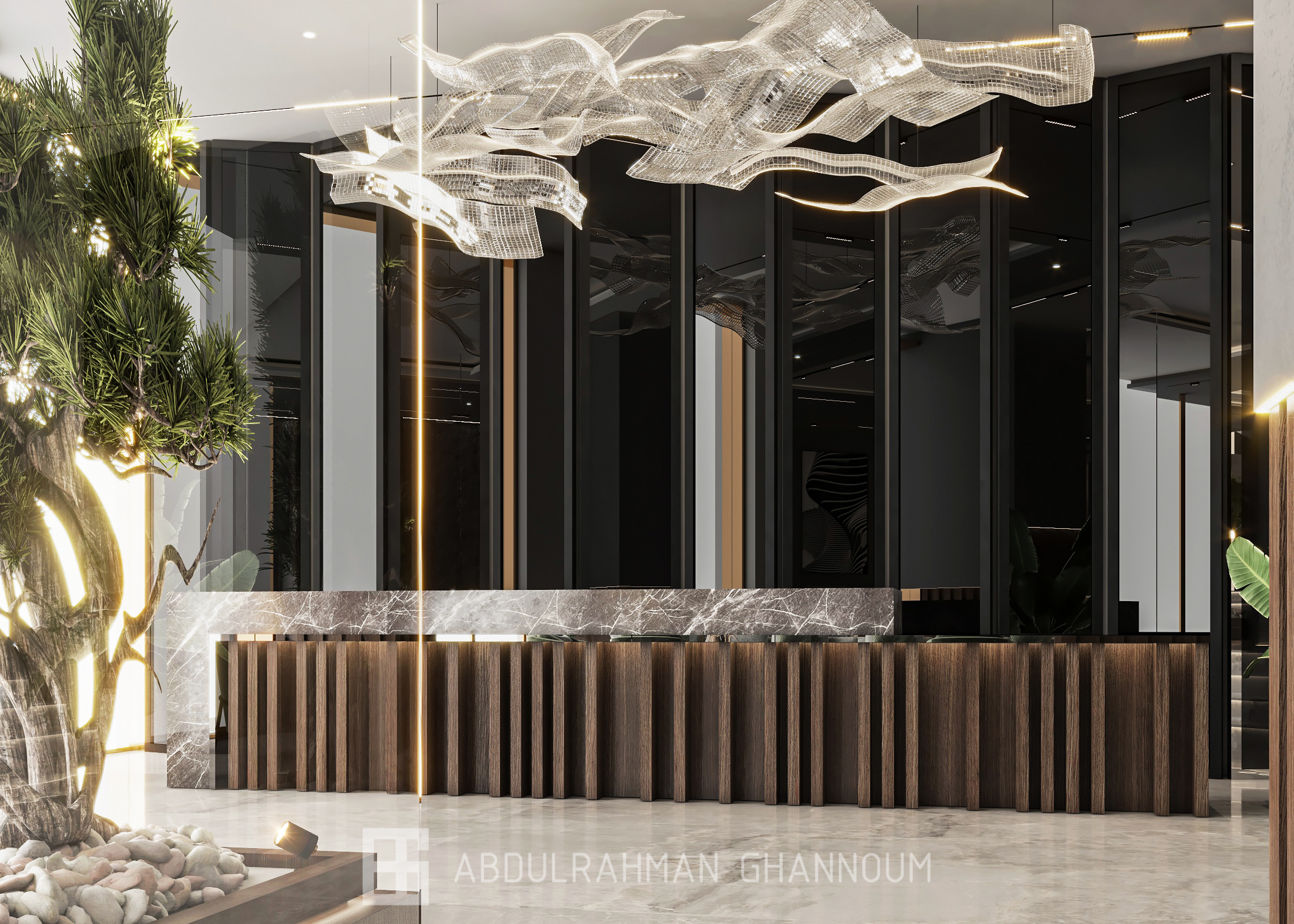 酒店入口室内设计丨Eng. Abdulrahman Ghannoum-13