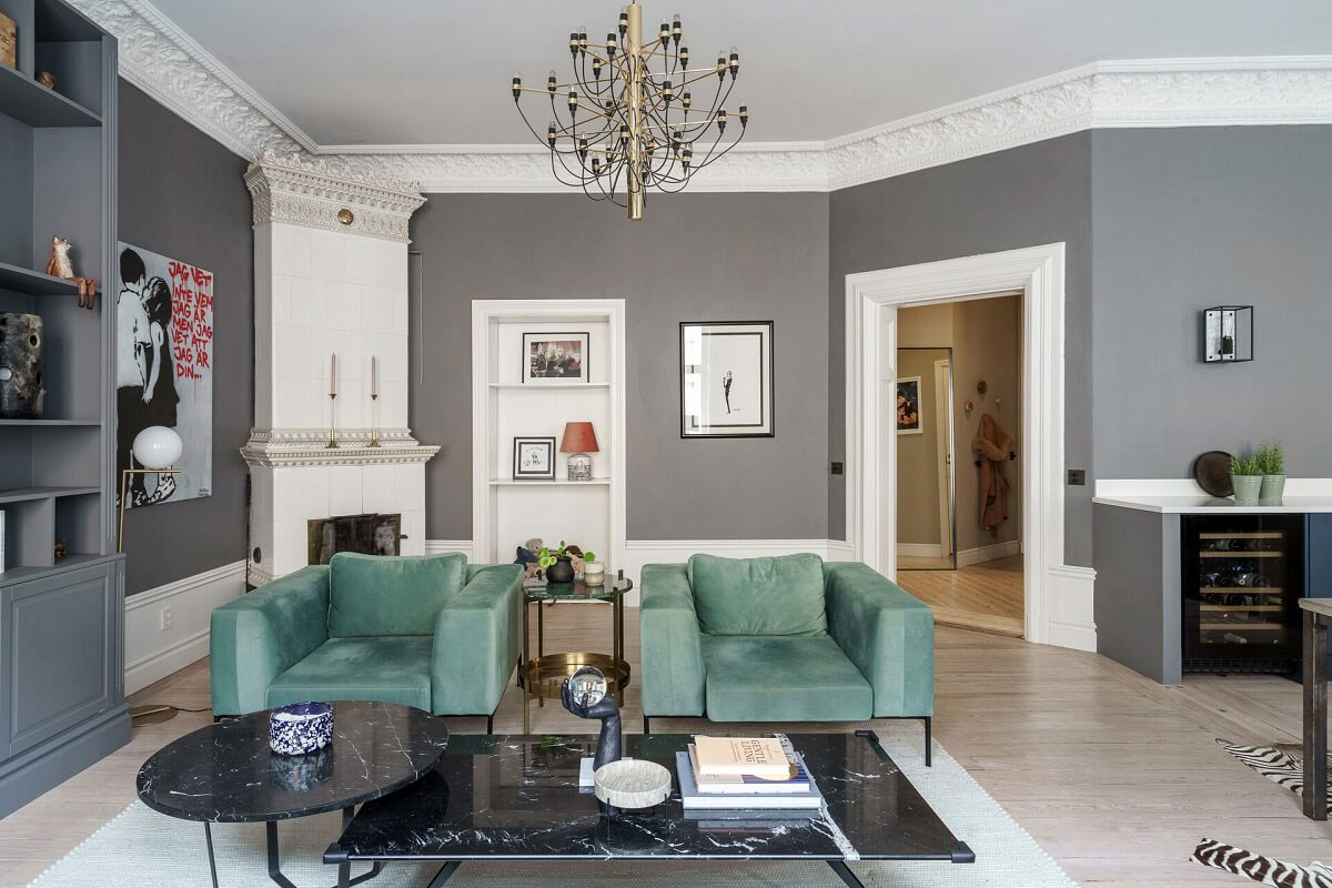 斯德哥尔摩中心地带的时尚开放式公寓设计-12