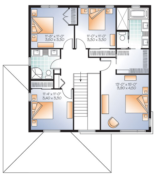 Plan 9838四居室当代住宅方案-17