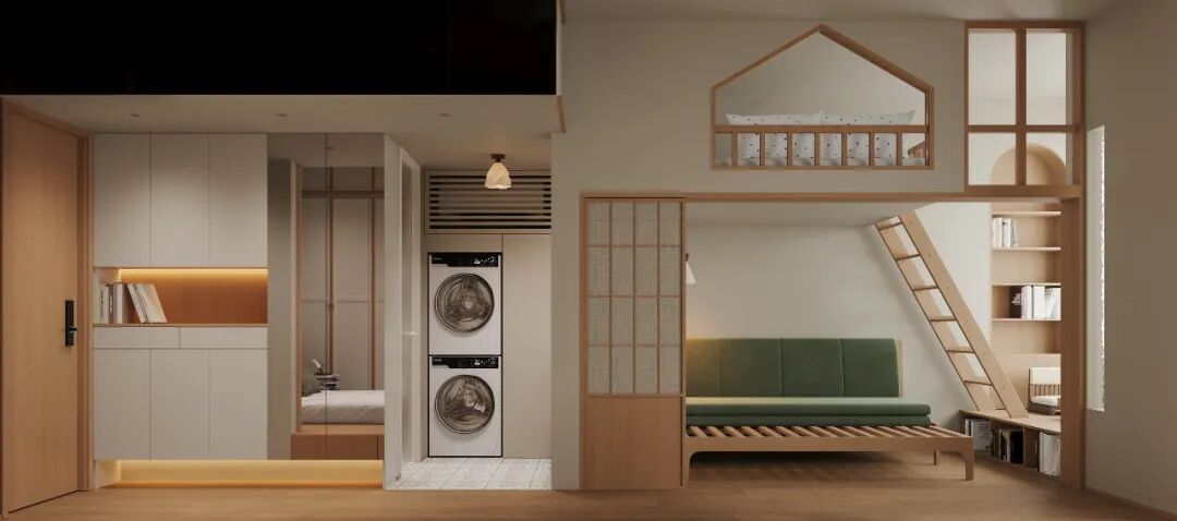 深圳如愿空间设计丨罗湖水产大厦61㎡，一家五口不将就的“生活提案”-14