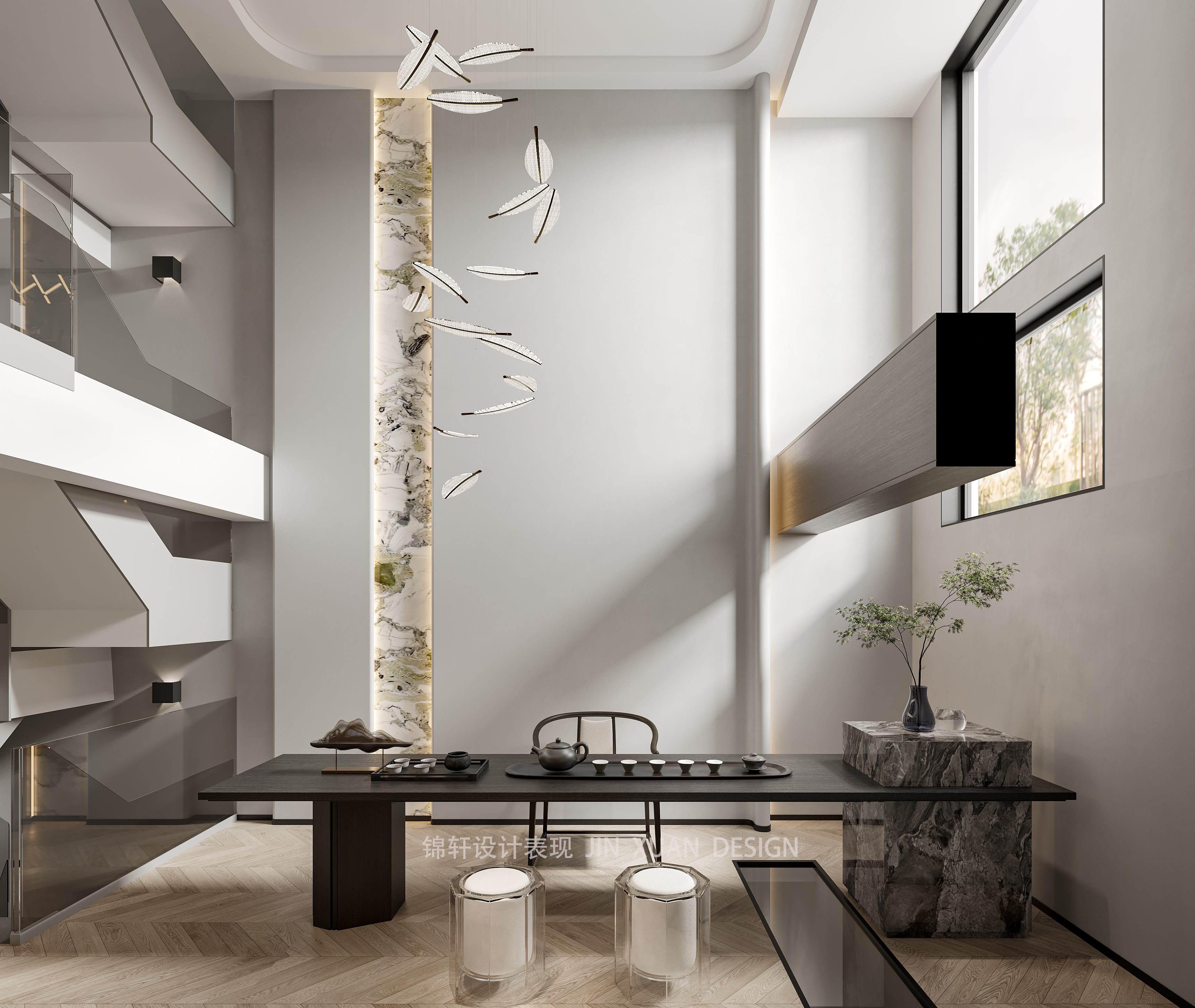 别墅高级现代设计丨中国合肥丨锦轩设计表现-7