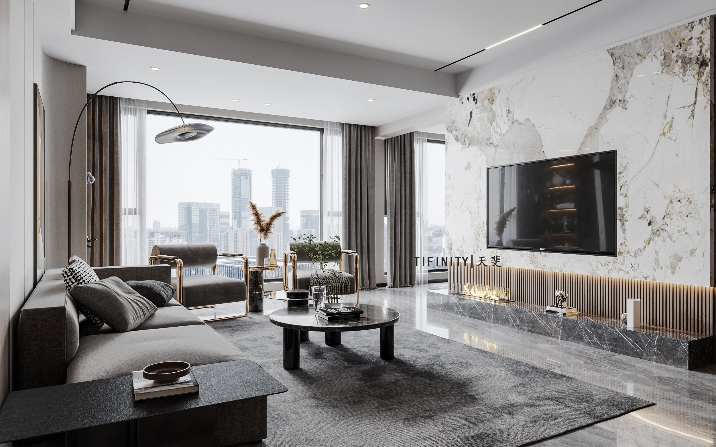 现代轻奢平层|天斐设计-1