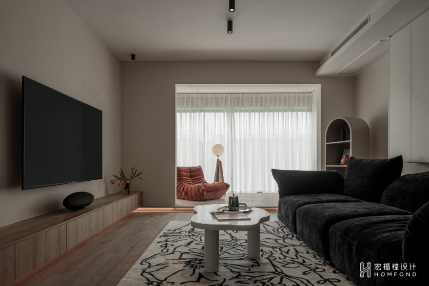 静谧黑+趣味橙,宁静自然的纯洁空间 | 宏福樘设计-15