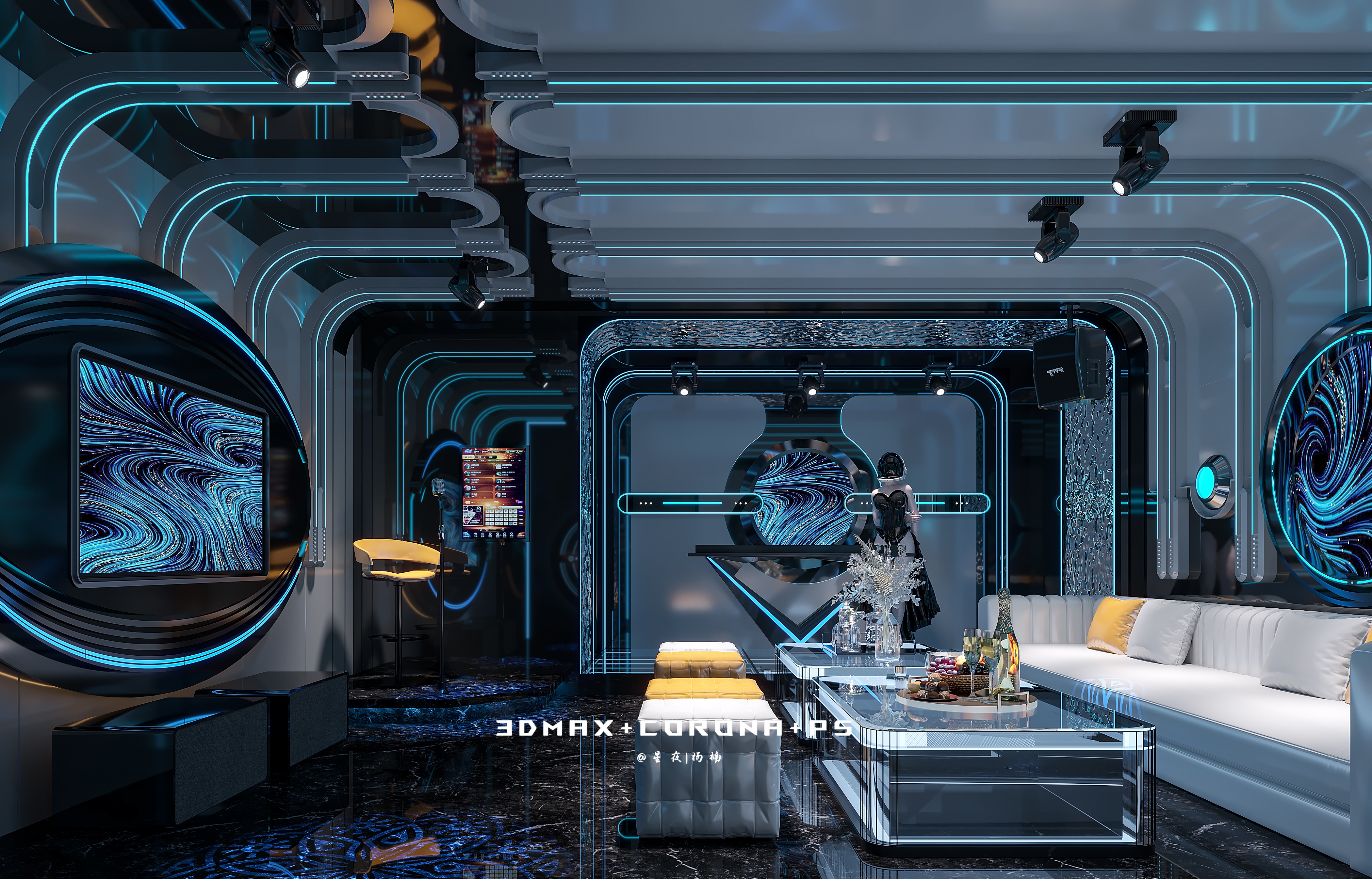 潮流碰撞 以独特的方式打破禁锢，KTV娱乐空间设计-9