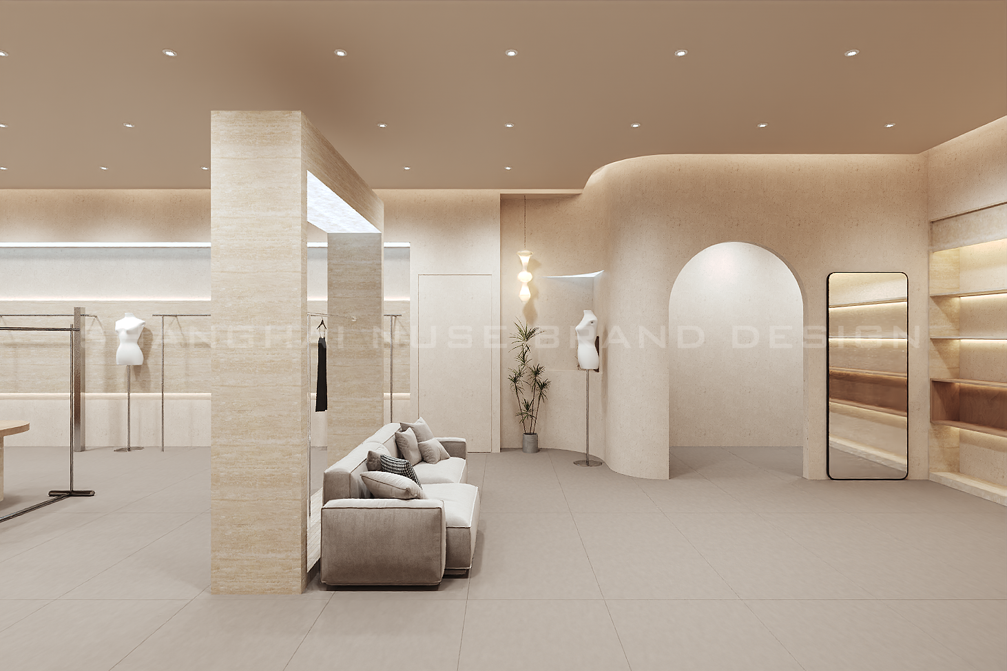 洞石+木作的温柔暴击！女装店凭“质感空间”直接封神-28