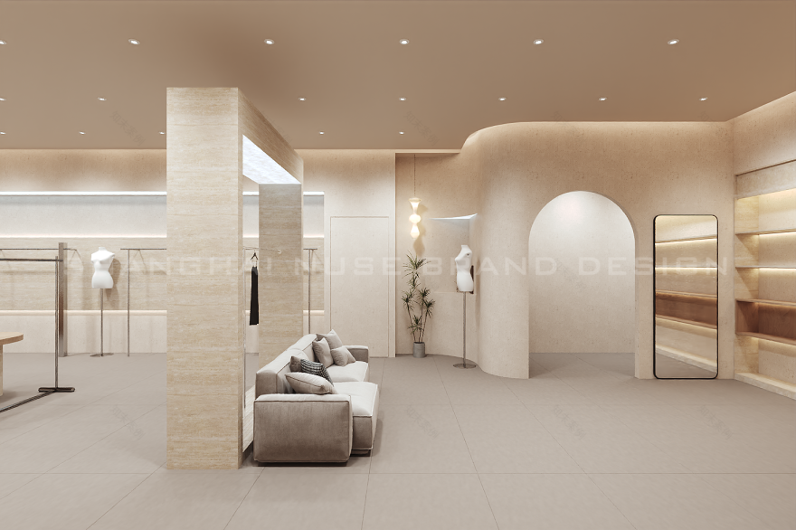 洞石+木作的温柔暴击!女装店凭“质感空间”直接封神-28