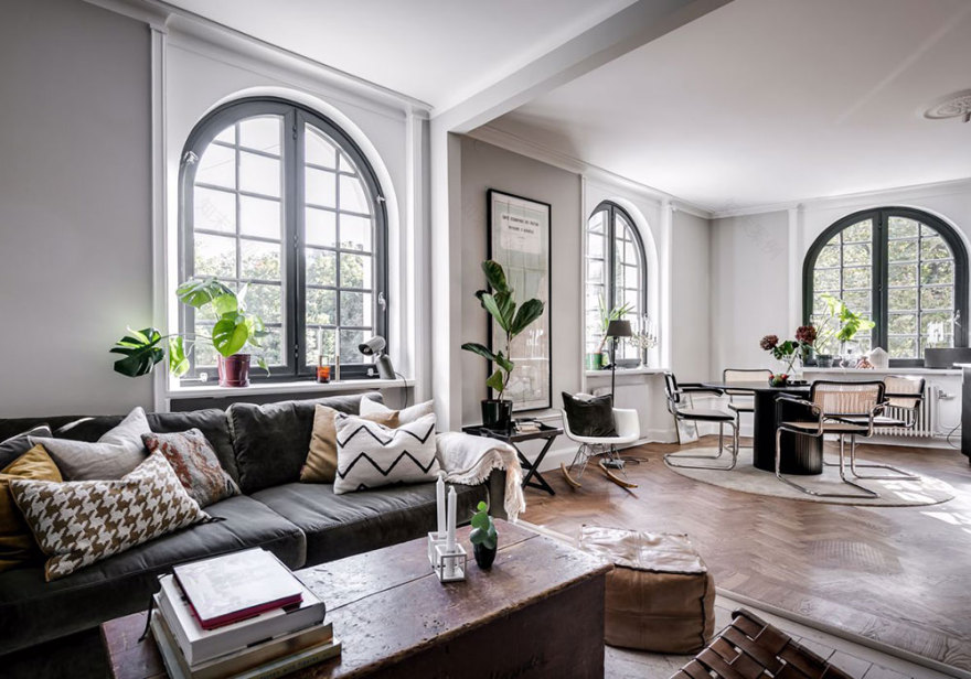 瑞典 73 平米公寓的色彩艺术-5