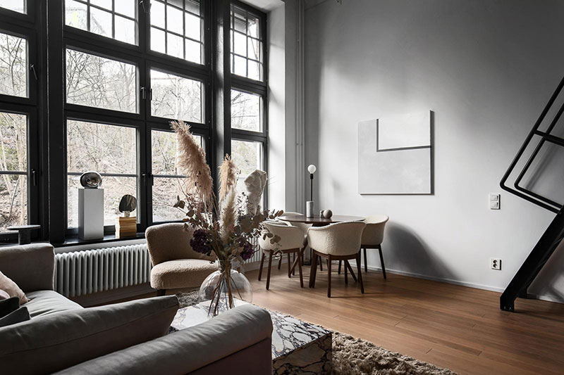 斯德哥尔摩 40 平米时尚阁楼，干花装点温馨空间-6