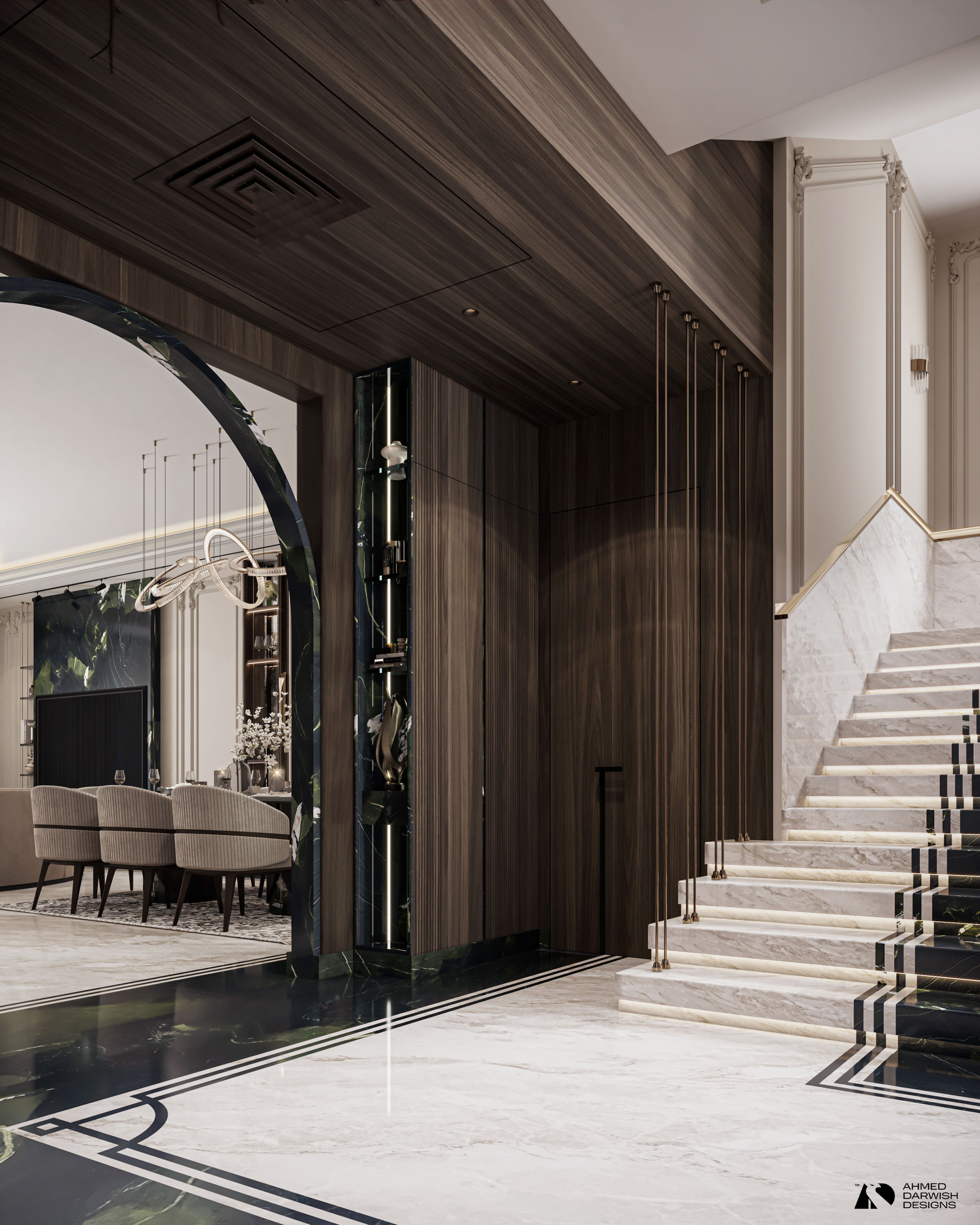 新古典风格入口别墅丨埃及亚历山大丨Ahmed Darwish Designs-10