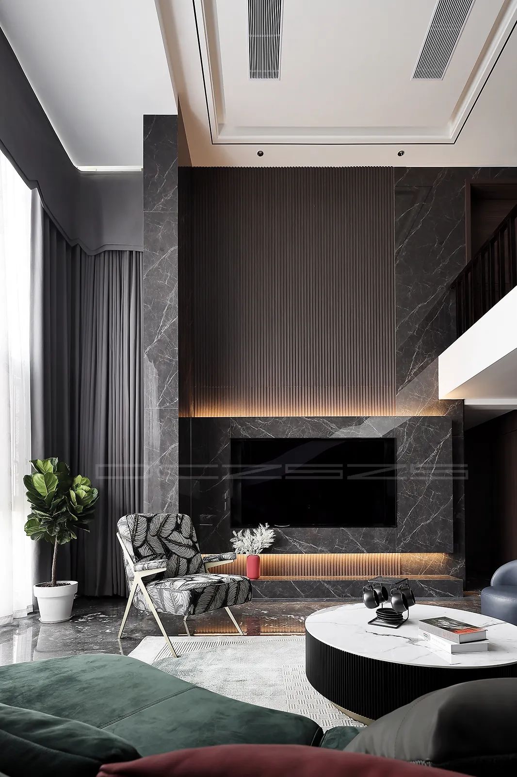 绿岛湖映月湾现代意式轻奢别墅设计丨木美空间设计-12