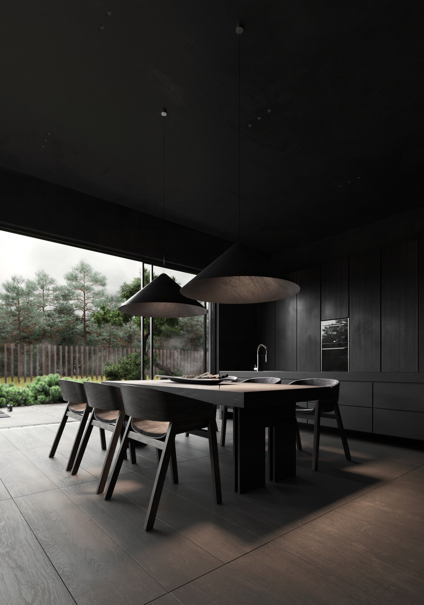 高级黑 极简别墅设计！-9