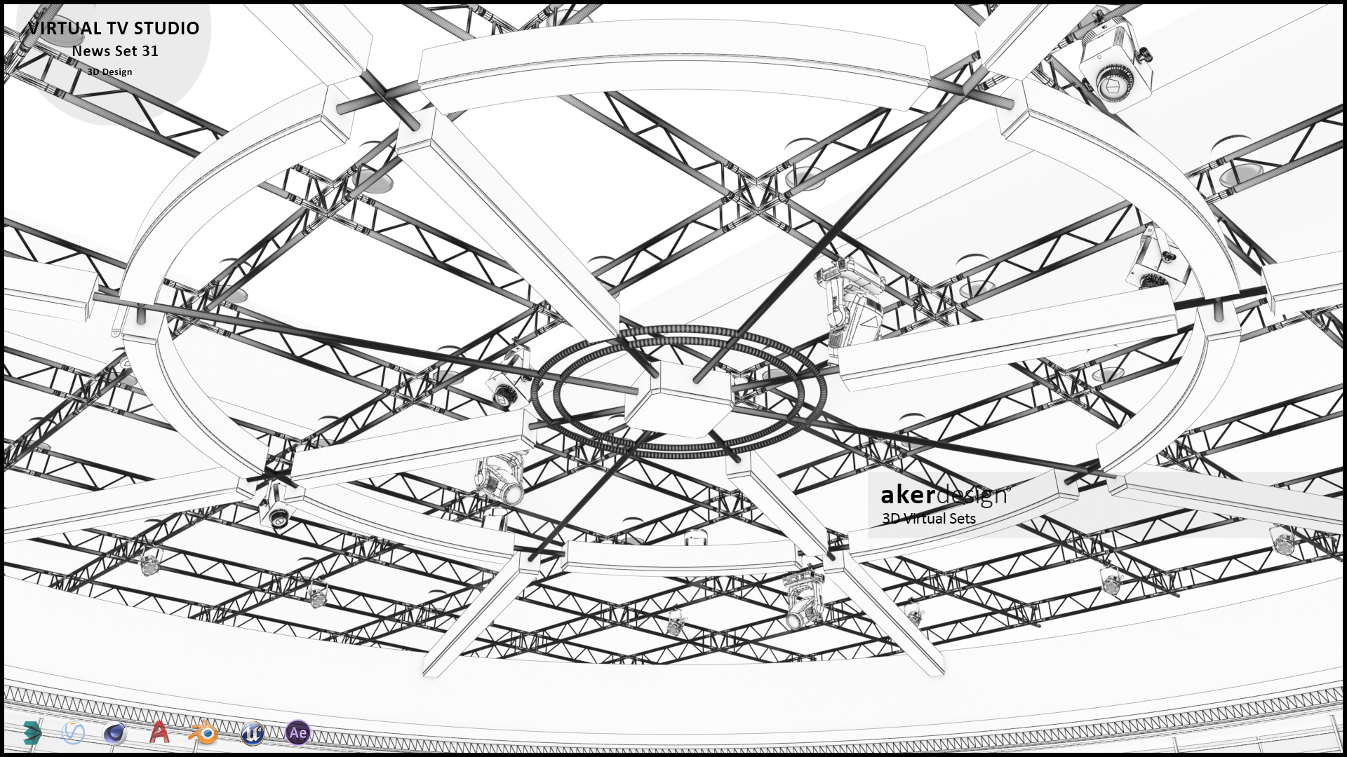 虚拟电视演播室新闻场景 1-20