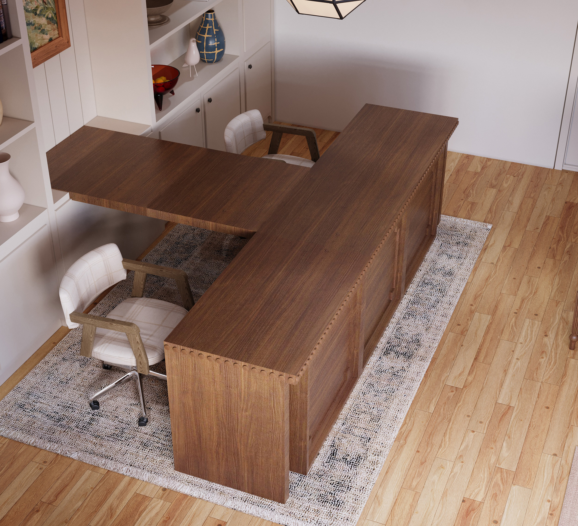 Walnut & White Residential Workspace-4