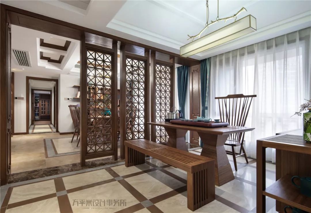 《远黛》 | 新中式风格,原木温暖,青蓝雅致,空间通透-20