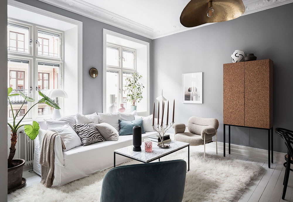 北欧风格清新公寓,色彩碰撞的宁静空间-6