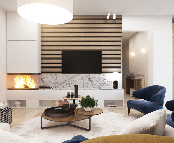 带全景窗的郊区别墅一层室内设计丨俄罗斯萨马拉-16